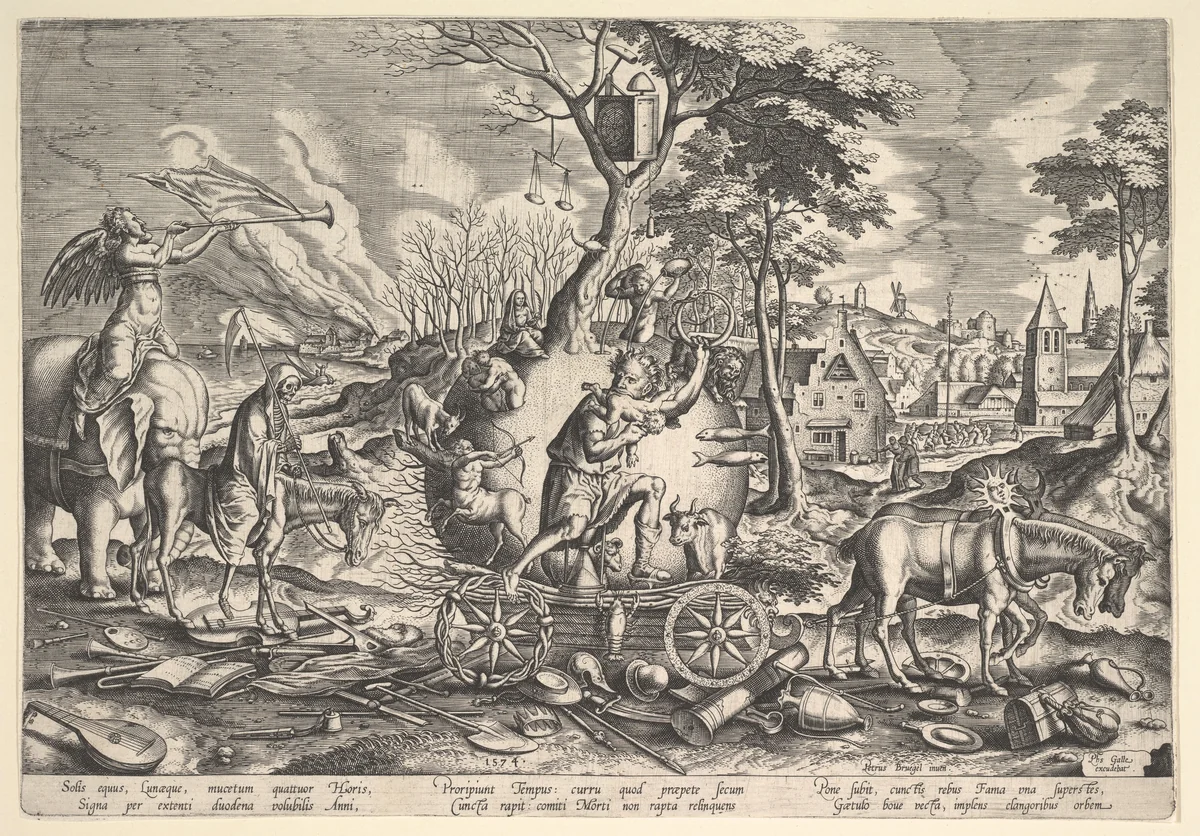 The Triumph of Time by Philips Galle, print, 1574