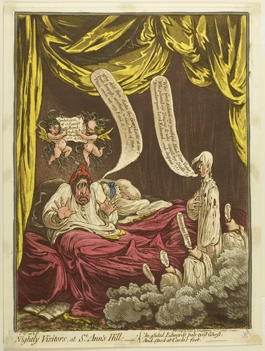 Nightly Visitors at St. Ann's Hill by James Gillray, print, 1798