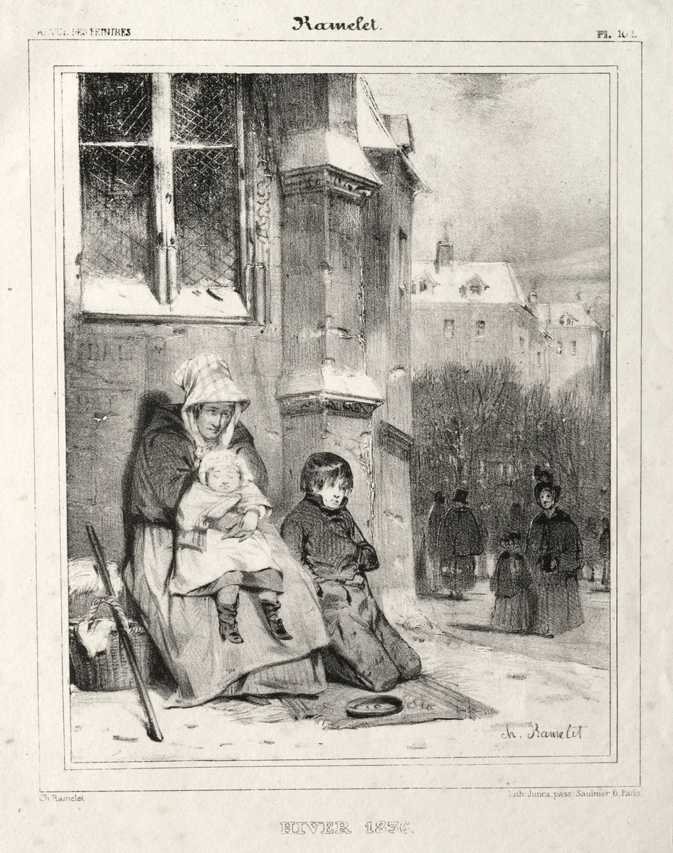 Winter by Charles Ramelet, print, 1836