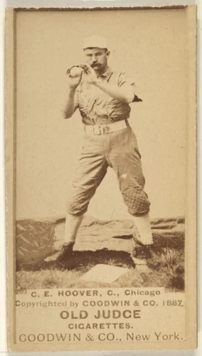 C.E. Hoover, Catcher, Chicago, from the Old Judge series (N172) for Old Judge Cigarettes by Goodwin & Company, photograph, 1887