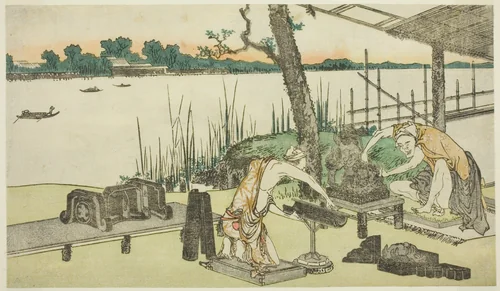 Potters at Work - Imado by Katsushika Hokusai (葛飾 北斎), print, 1803-1813