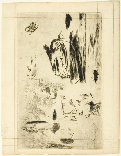 Various Sketches by Jean-François Millet, print, 1842-1852