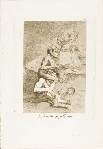Devout profession, plate 70 from Los Caprichos by Francisco José de Goya, print, 1797-1799