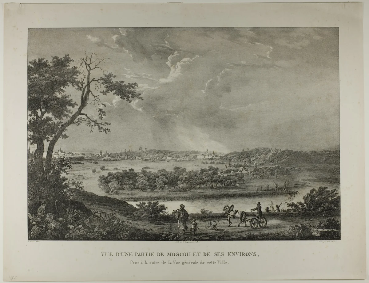 View of a Part of Moscow and its Surrounding Areas by Jean-Baptiste Cadolle, print, 1833