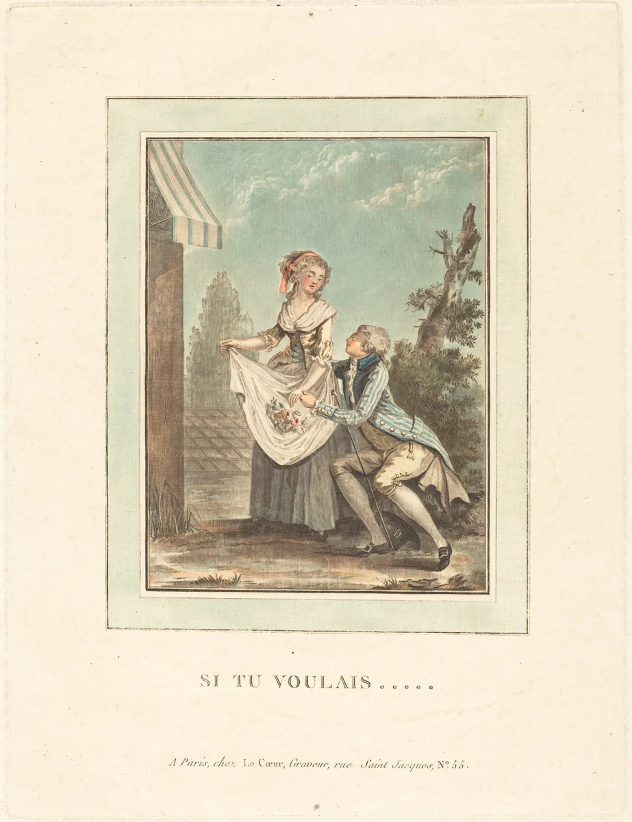Si tu voulais by Louis Le Coeur; Nicolas Lavreince, print, 1760-1800