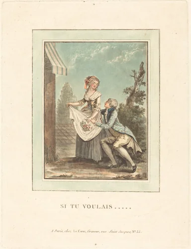 Si tu voulais by Louis Le Coeur; Nicolas Lavreince, print, 1760-1800