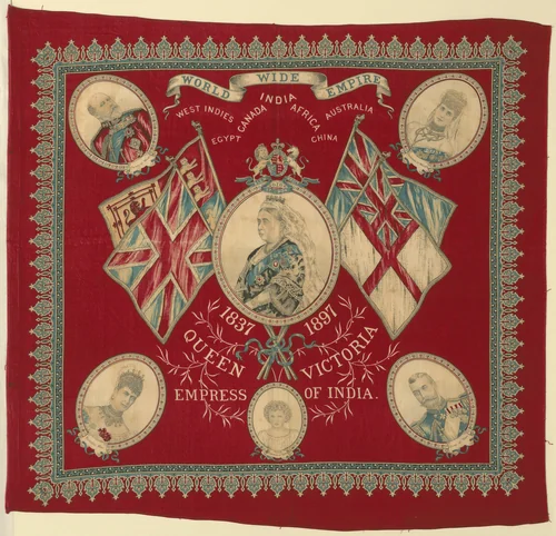 Handkerchief by England, textile, 1892-1902