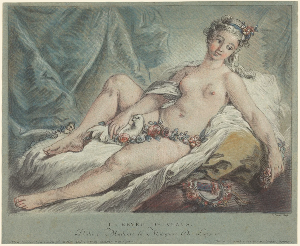 Le Réveil de Venus (Venus Awakening) by Louis-Marin Bonnet; François Boucher, print, 1769