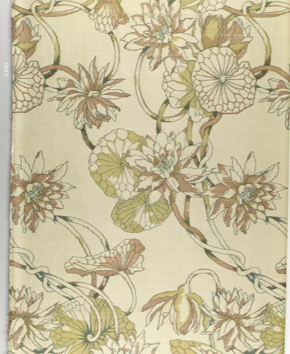 Water-lily textile by Associated Artists, artwork, 1883-1900