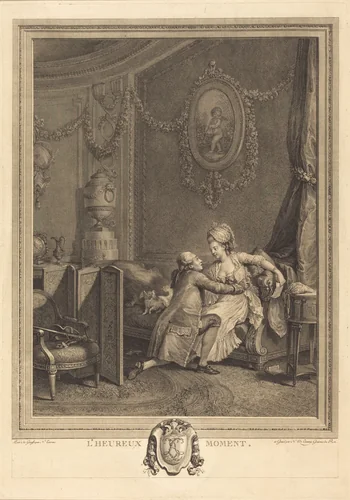 L'heureux moment by Nicolas Delaunay, print, 1777