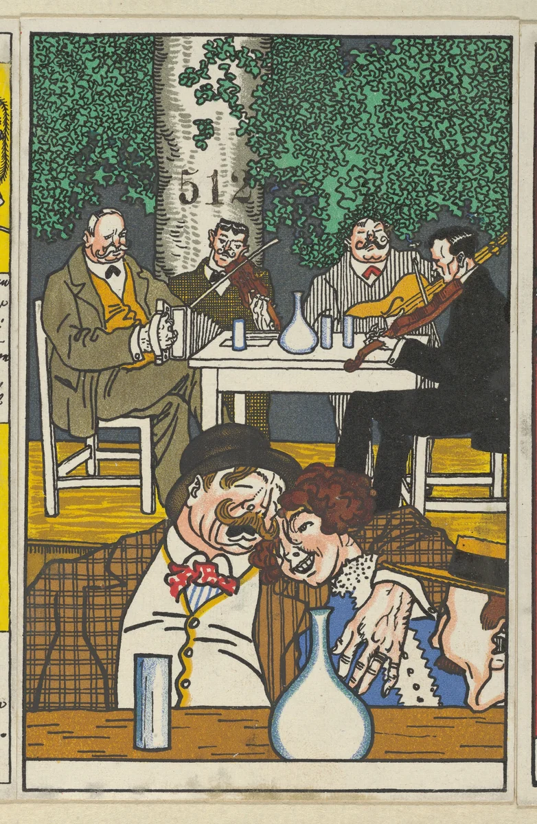 At the Heuriger (Beim Heurigen) by Moriz Jung, print, 1911