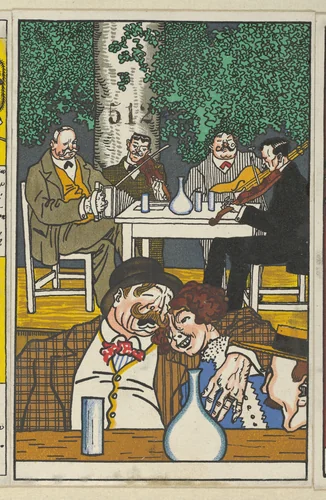 At the Heuriger (Beim Heurigen) by Moriz Jung, print, 1911