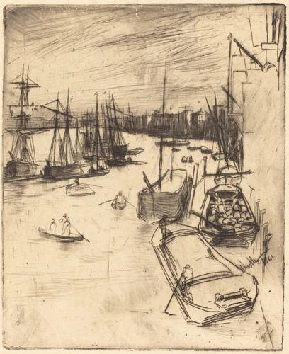 The Little Rotherhithe by James McNeill Whistler, print, 1861
