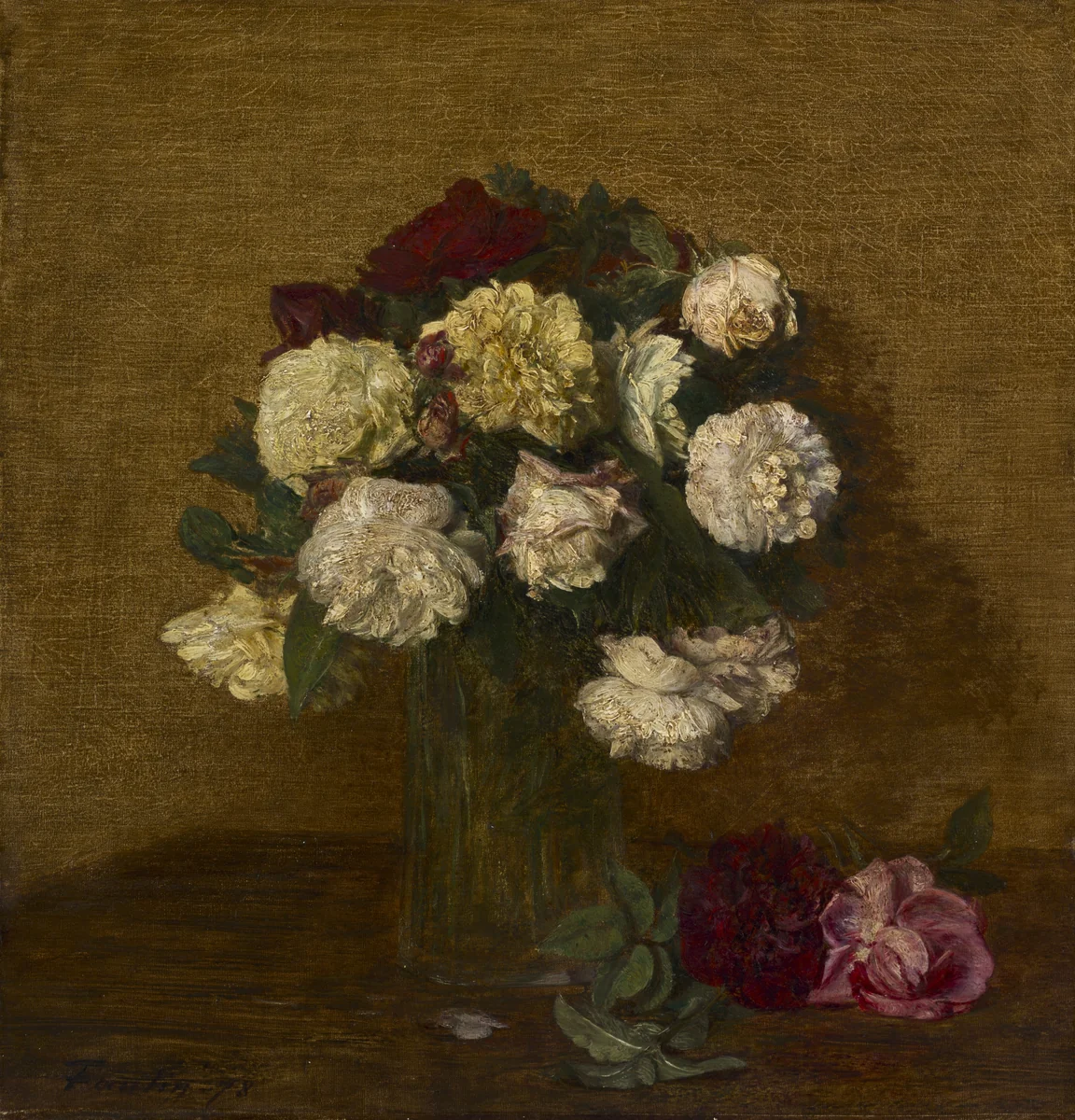 Roses in a Vase by Henri Fantin-Latour, painting, 1878