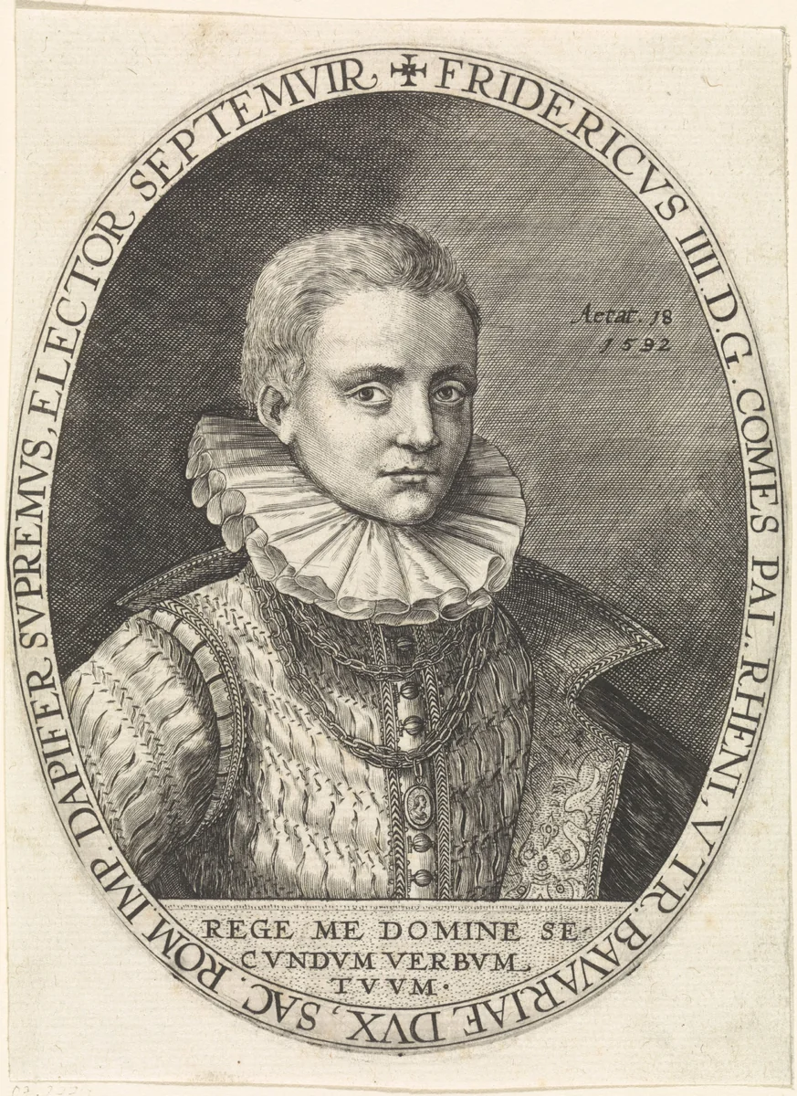 Portret van Frederik IV van de Palts by Crispijn van de Passe, print, 1592
