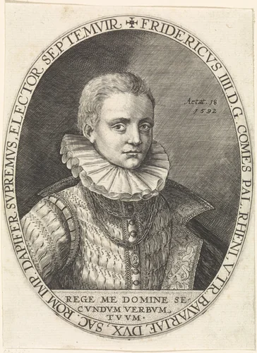 Portret van Frederik IV van de Palts by Crispijn van de Passe, print, 1592