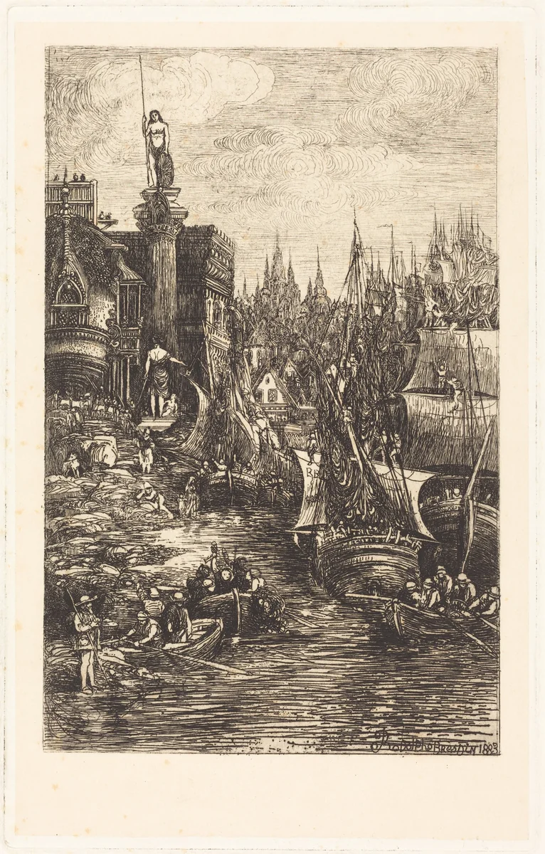 My Dream by Rodolphe Bresdin, print, 1883