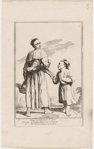 Menghina with a Basket of Herbs by Giuseppe Maria Crespi, print, 1705-1715