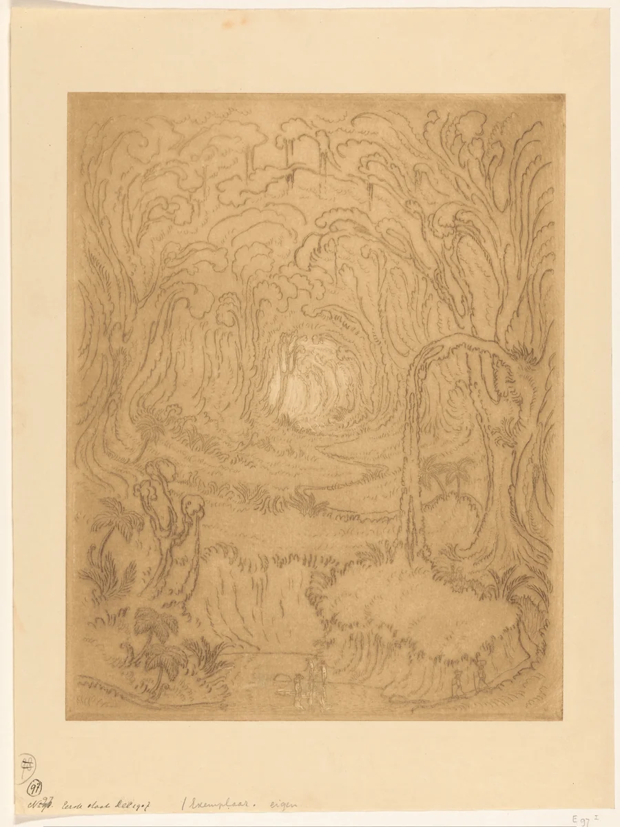 Oerwoud op Java by Wijnand Otto Jan Nieuwenkamp, print, 1907