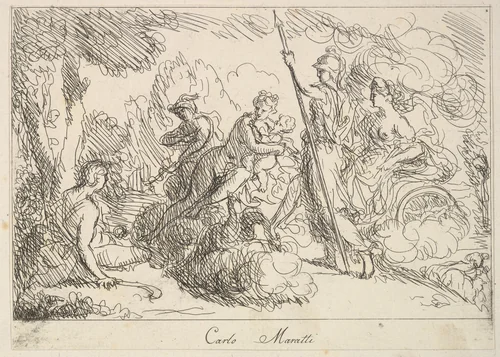 Gods and Goddesses in a Landscape by Giuseppe Canale, print, 1740-1802