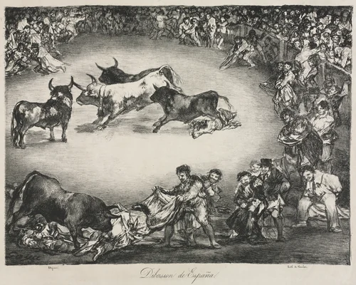 The Bulls of Bordeaux: Spanish Entertainment by Francisco de Goya, print, 1825