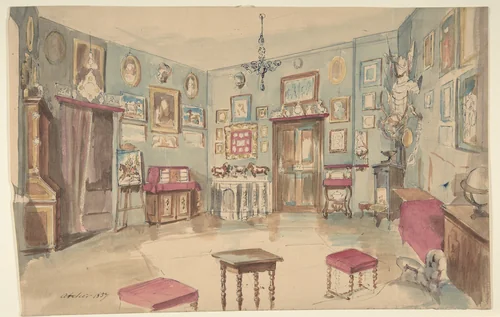Drawing of an Interior: Atelier by anonymous, drawing, 1857
