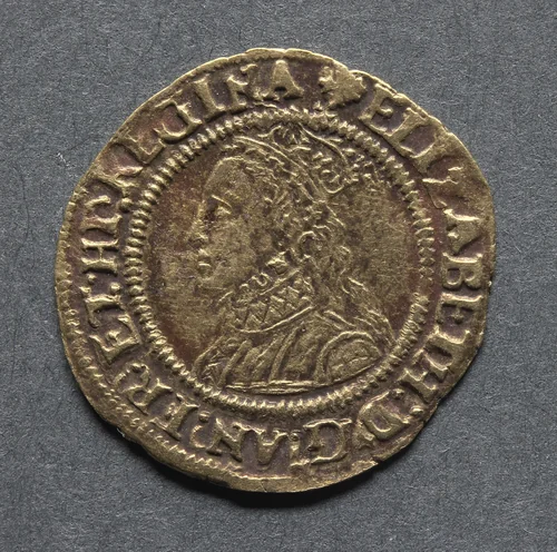 Halfcrown: Elizabeth I (obverse) by Unknown, metalwork, 1560-1561