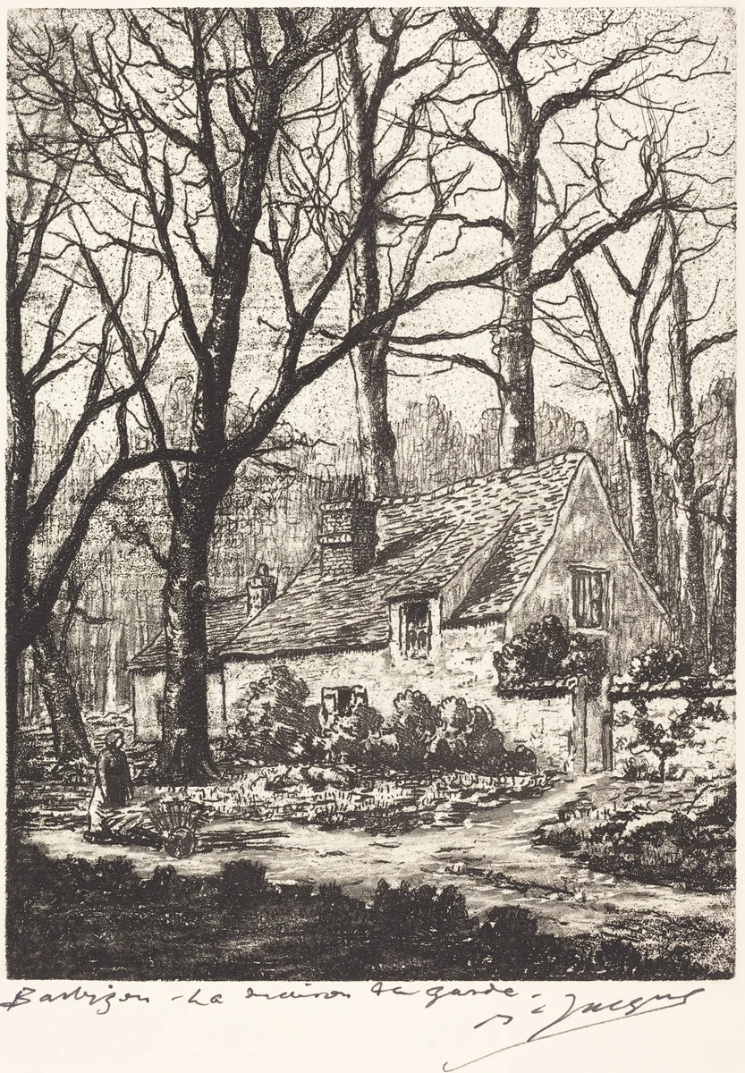 Barbizon: La maison de garde by Maurice Jacque, print, 1819-1910