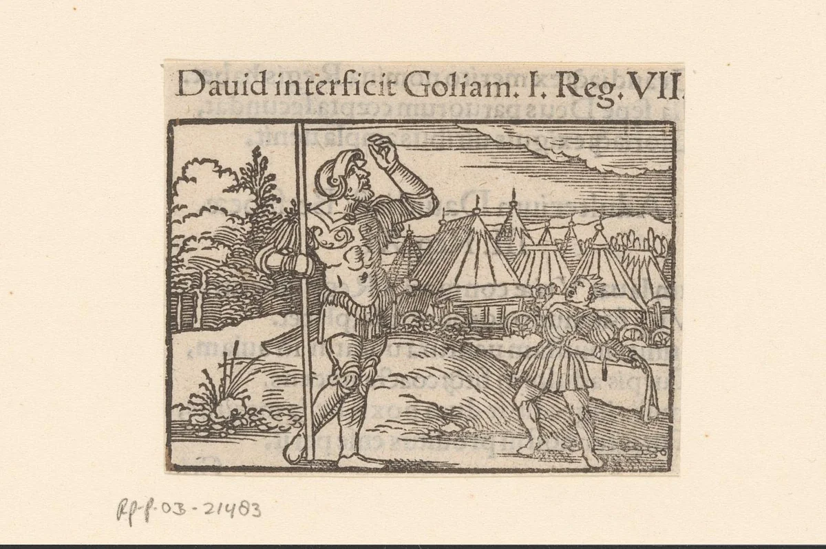 David en Goliath by anonymous, print, 1530-1533