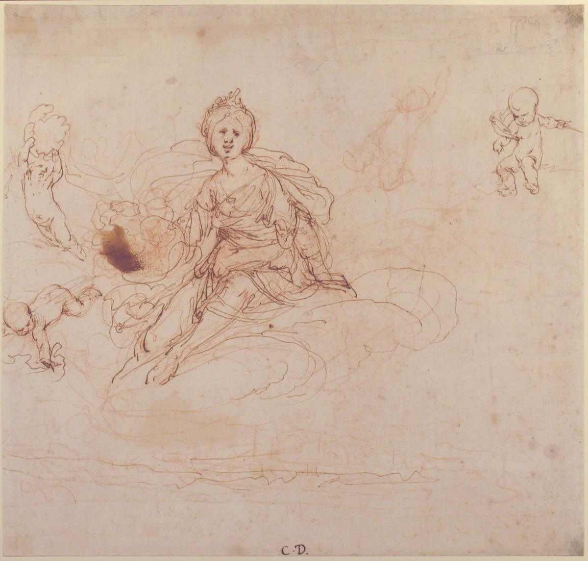 Allegorical Figure of Painting by Cesare Dandini, drawing, 1596-1656