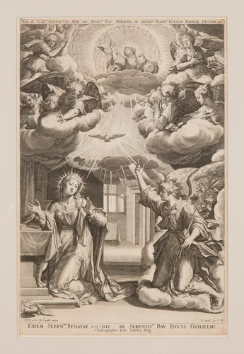 The Annunciation by Johann Sadeler I, print, 1587