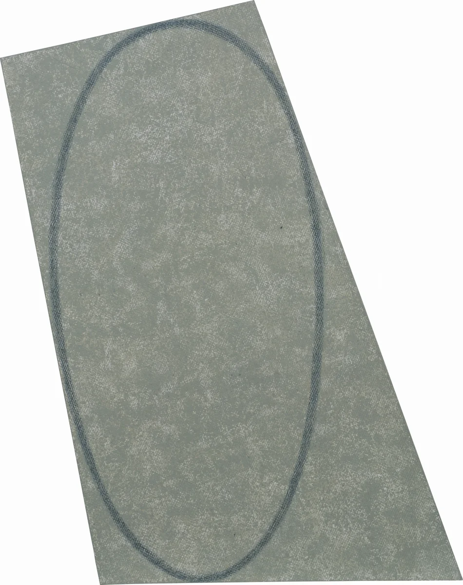 Grey Irregular Area with a Drawn Ellipse (model) by Robert Mangold, painting, 1986