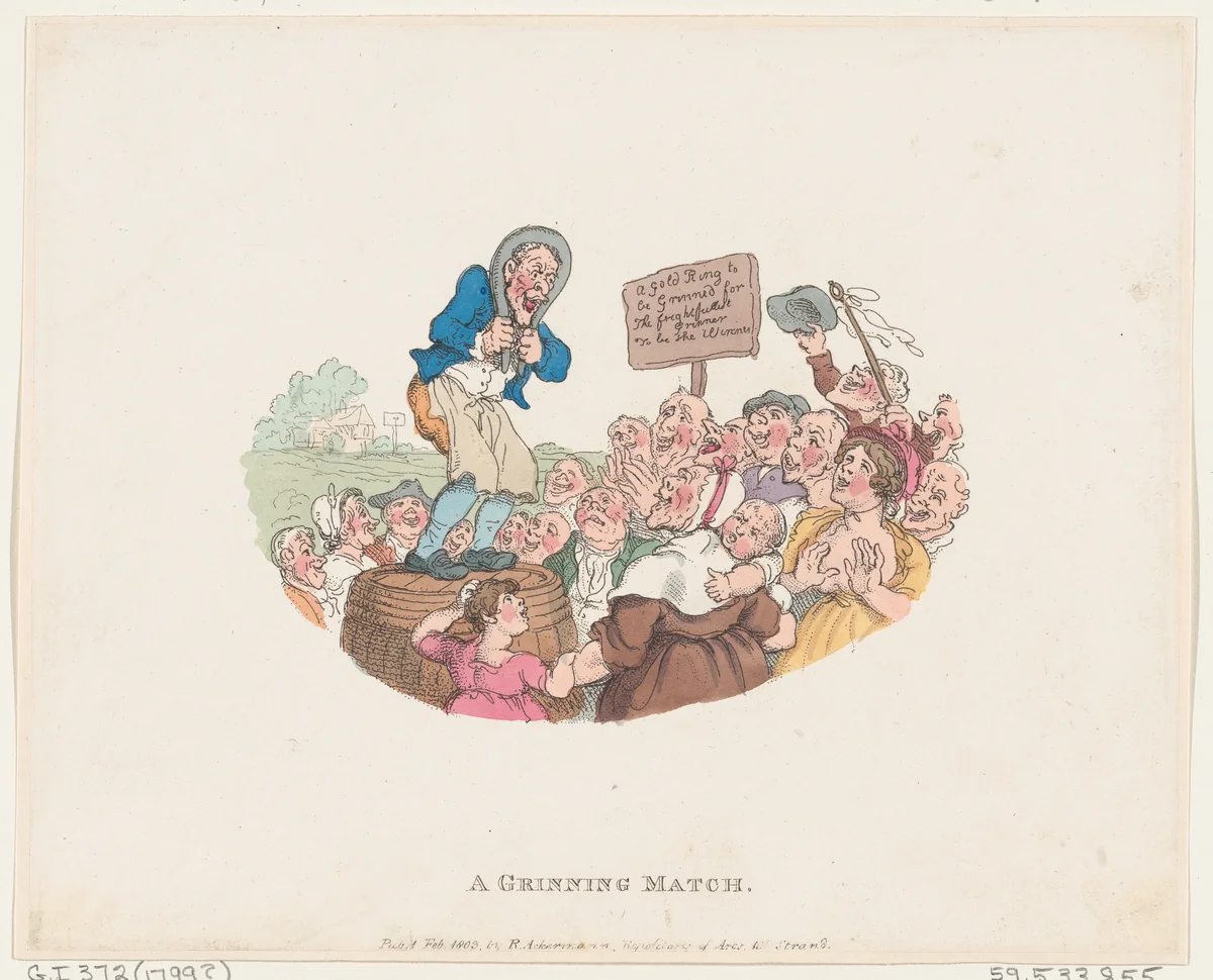 A Grinning Match by Thomas Rowlandson, print, 1803