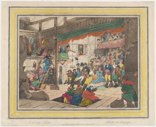 An English Country Performance of Macbeth by J. Wright, print, 1790
