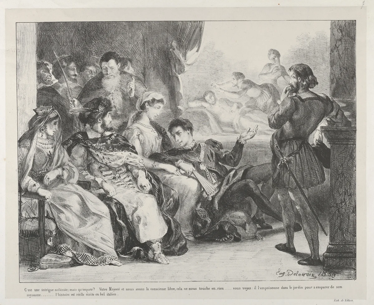 The Play-Within-A-Play by Eugène Delacroix, print, 1835