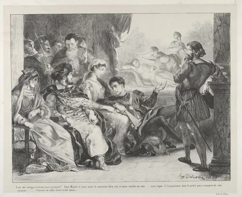The Play-Within-A-Play by Eugène Delacroix, print, 1835
