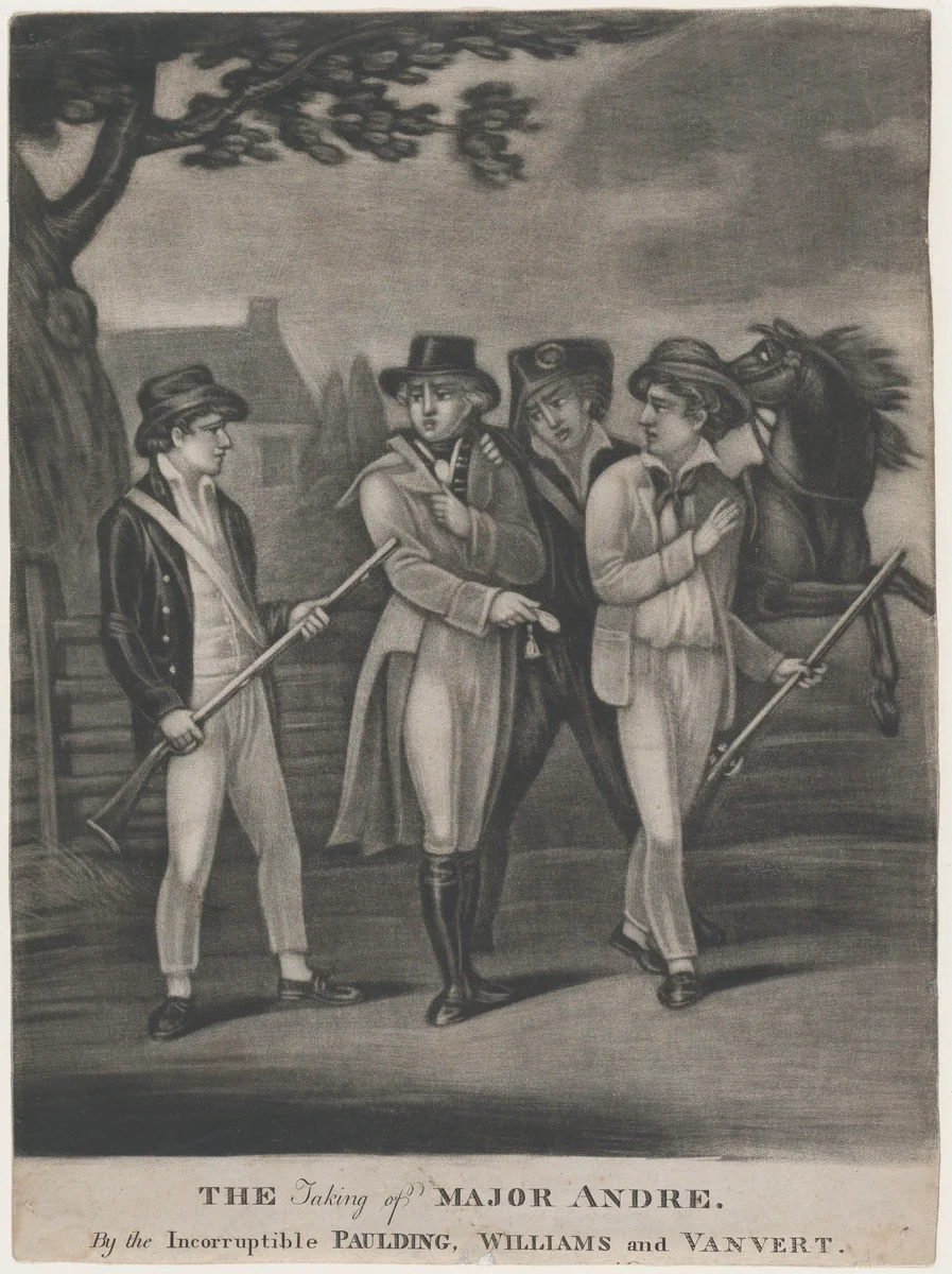 The Taking of Major André by the Incorruptible Paulding, Williams and Vanvert by T. W. Freeman, print, 1812