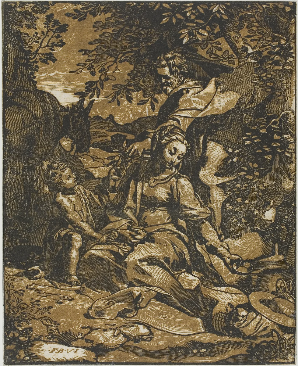 Rest on the Flight into Egypt by Federico Barocci, print, 1555-1612