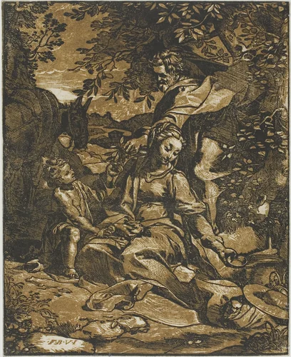 Rest on the Flight into Egypt by Federico Barocci, print, 1555-1612