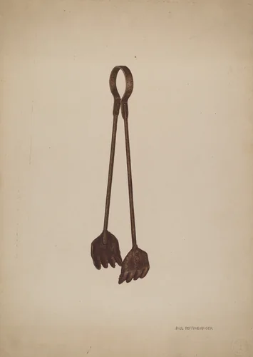Fireplace Tongs by Paul Poffinbarger, index of american design, 1941