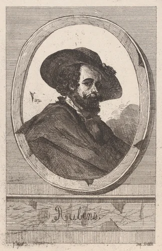 Self-portrait of Peter Paul Rubens by anonymous, print, 1874