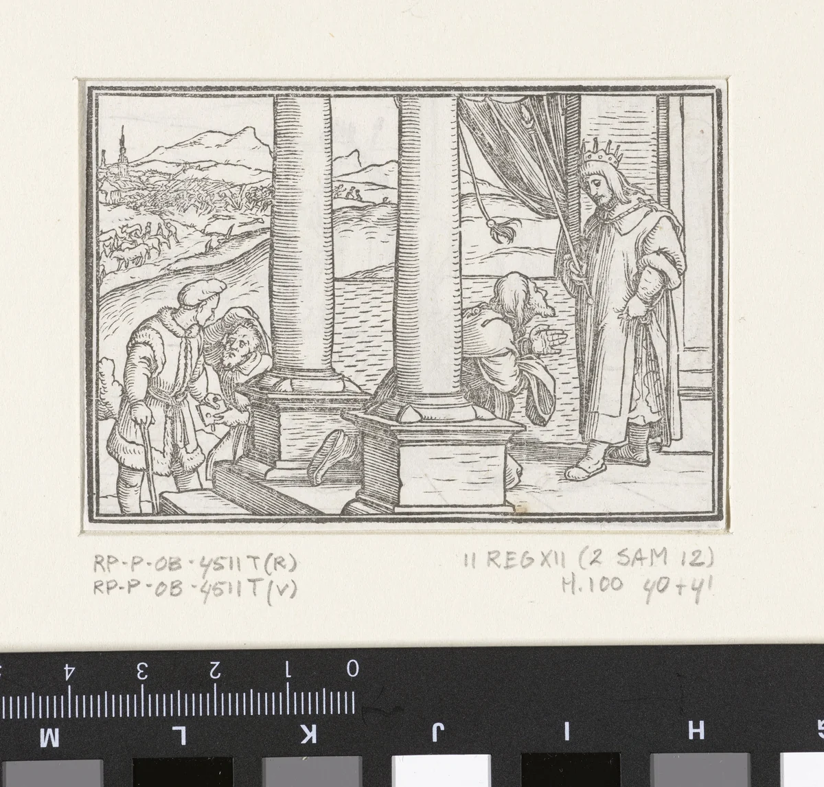 Natan wijst David op zijn zonden by Hans Holbein, print, 1538