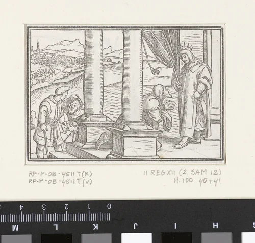 Natan wijst David op zijn zonden by Hans Holbein, print, 1538