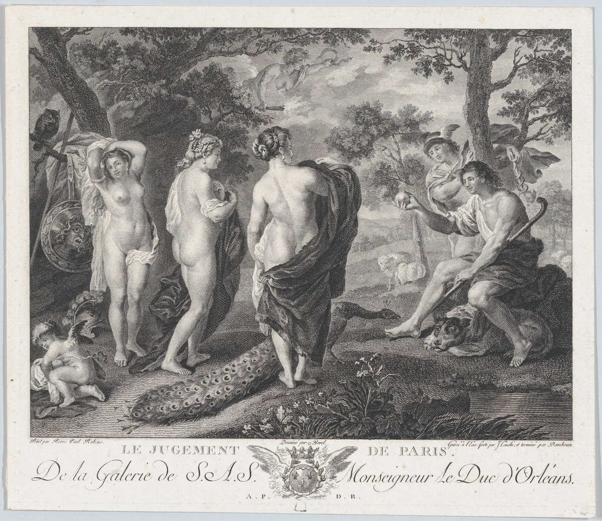 The Judgment of Paris by Jacques Couché, print, 1786-1808