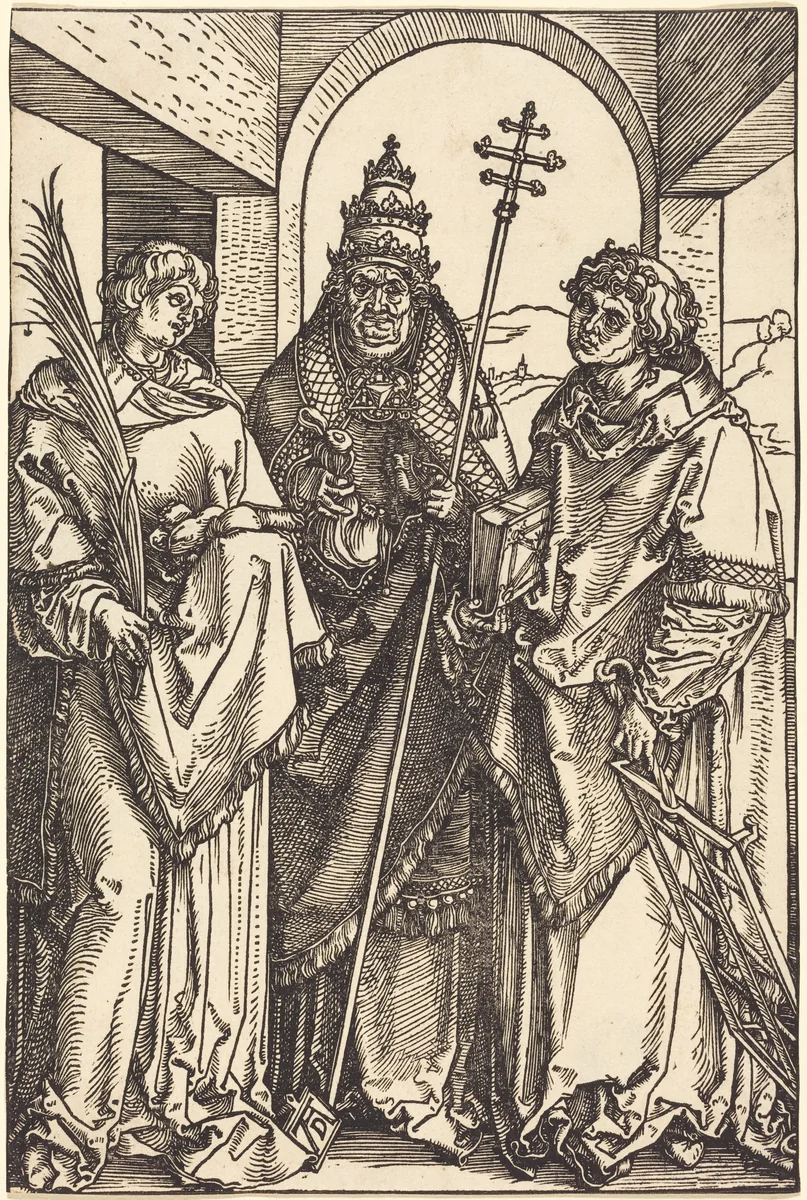 Saints Stephen, Sixtus, and Lawrence by Albrecht Dürer, print, 1504-1505