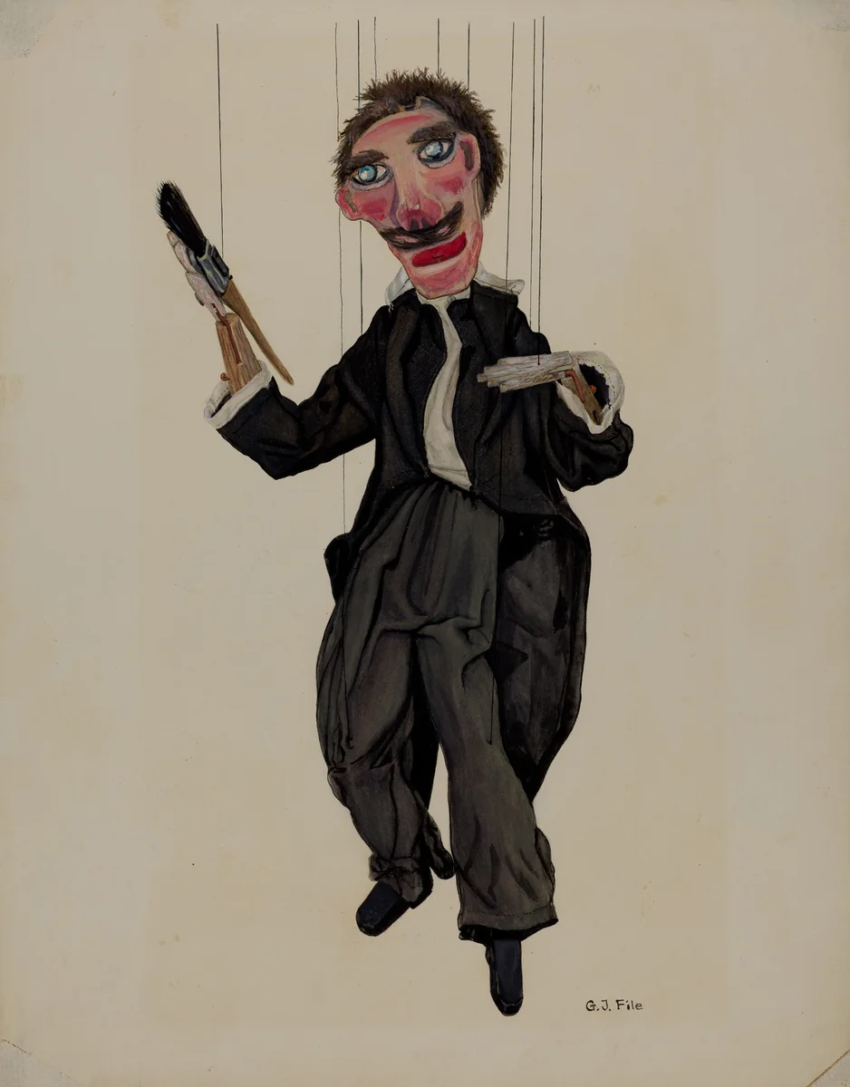 Puppet by George File, index of american design, 1935-1942