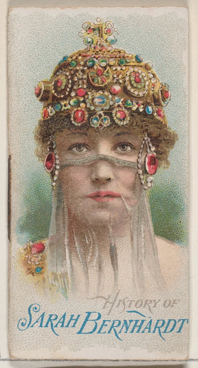 History of Sarah Bernhardt, from the Histories of Poor Boys and Famous People series of booklets (N79) for Duke brand cigarettes by W. Duke, Sons & Co., print, 1888