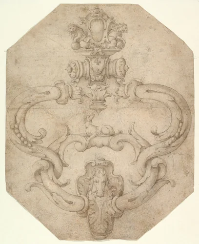 Design for Door Knocker by Etienne Delaune, drawing, 1525-1583