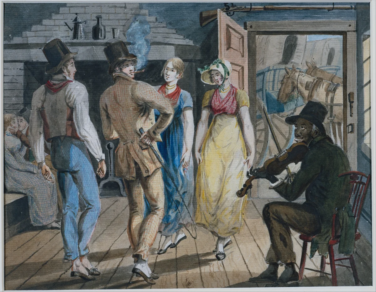 Merrymaking at a Wayside Inn by John Lewis Krimmel, artwork, 1811-1816