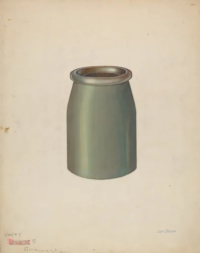 Stoneware Quart Jar by Lon Cronk, index of american design, 1941